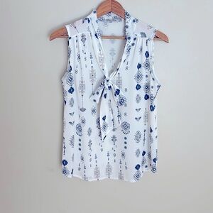 Elena Baldi Made in Italy Sleeveless Blouse with front tie